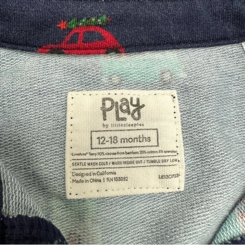 Little Sleepies Play Trees On Cars Long Sleeve Union Suit 12-18 Months